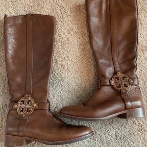 Tory Burch brown riding boots